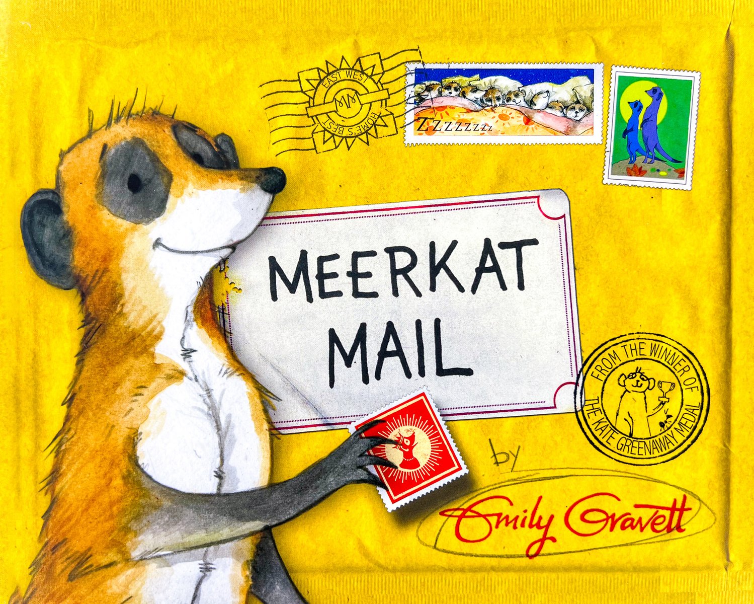 Meerkat Mail — Emily Gravett, обложка детской книги на английском