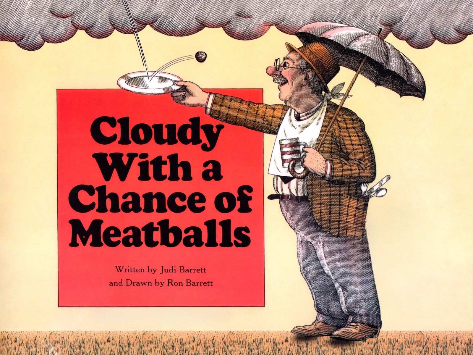 Cloudy With a Chance of Meatballs — Judi Barrett, обложка детской книги на английском