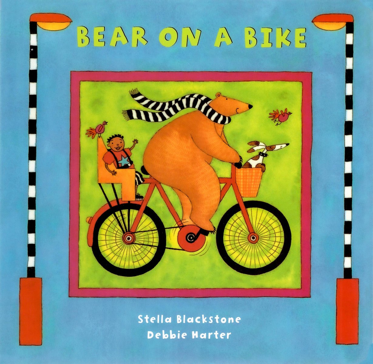 Bear on a Bike — Stella Blackstone, обложка детской книги на английском