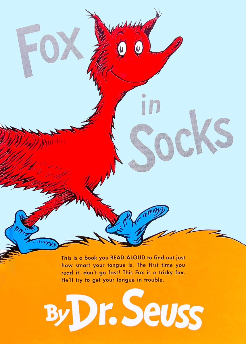 Fox in Socks — Dr. Seuss, обложка детской книги на английском