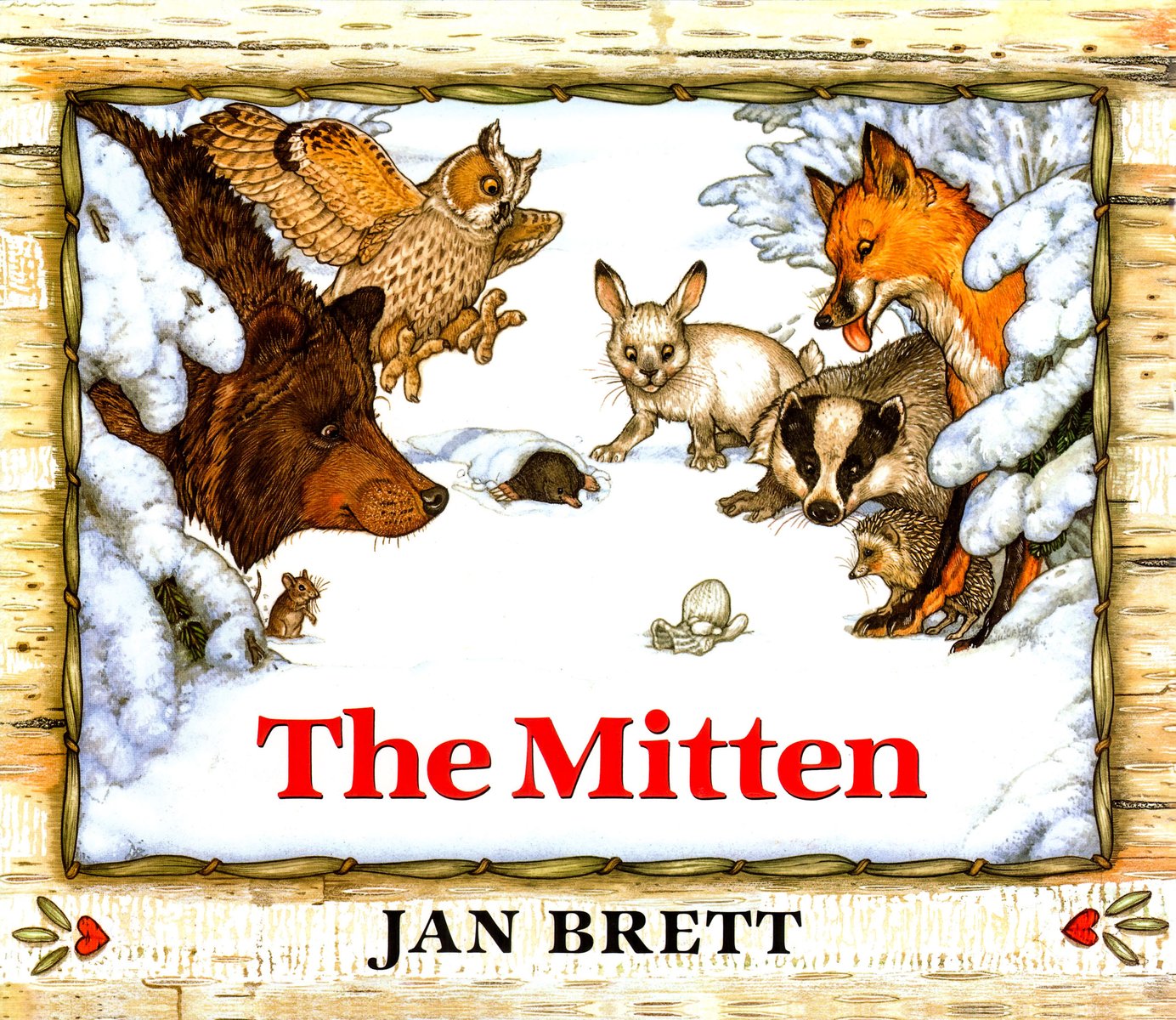 The Mitten — Jan Brett, обложка детской книги на английском