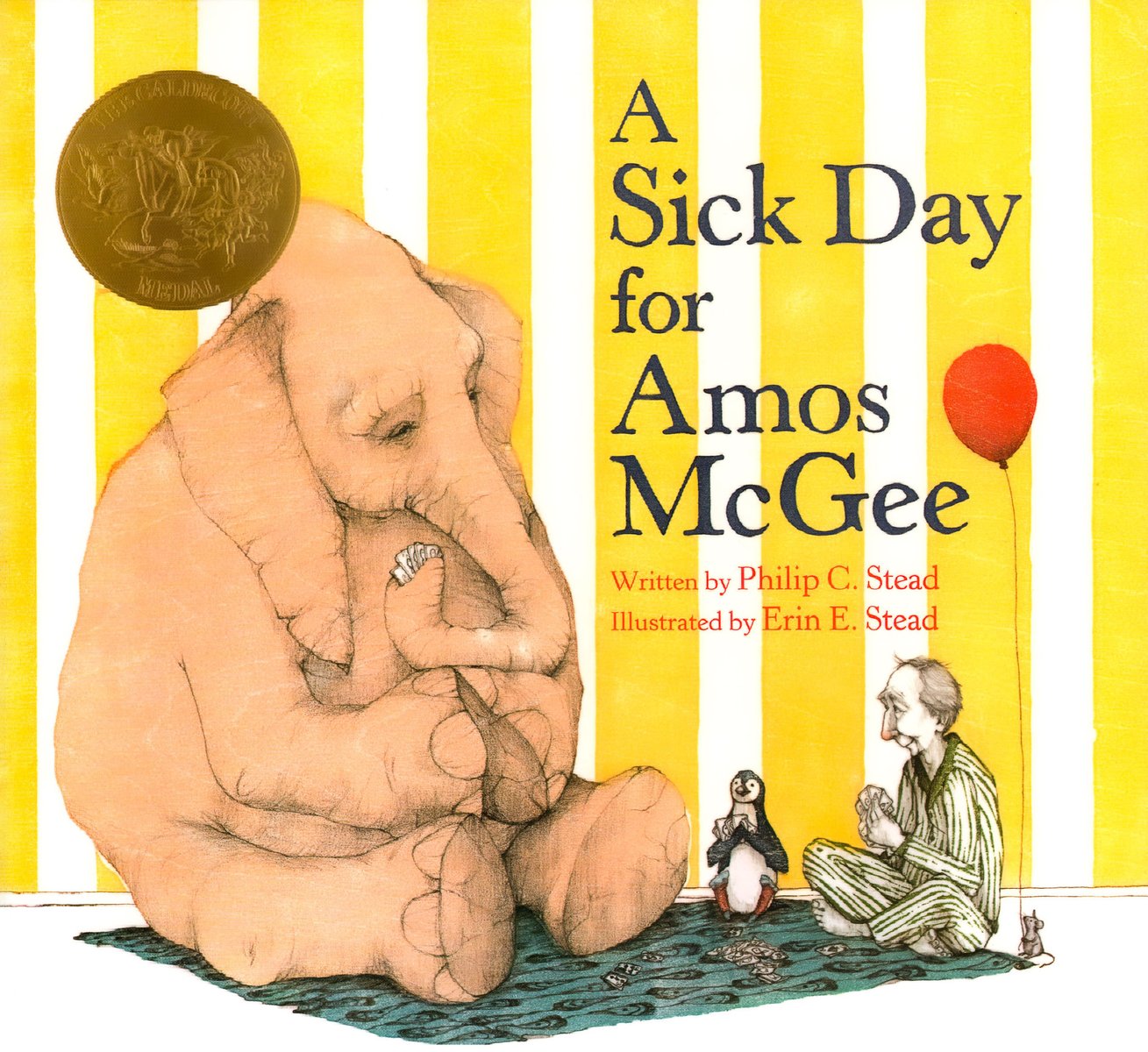 A Sick Day for Amos McGee — Philip C. Stead, обложка детской книги на английском