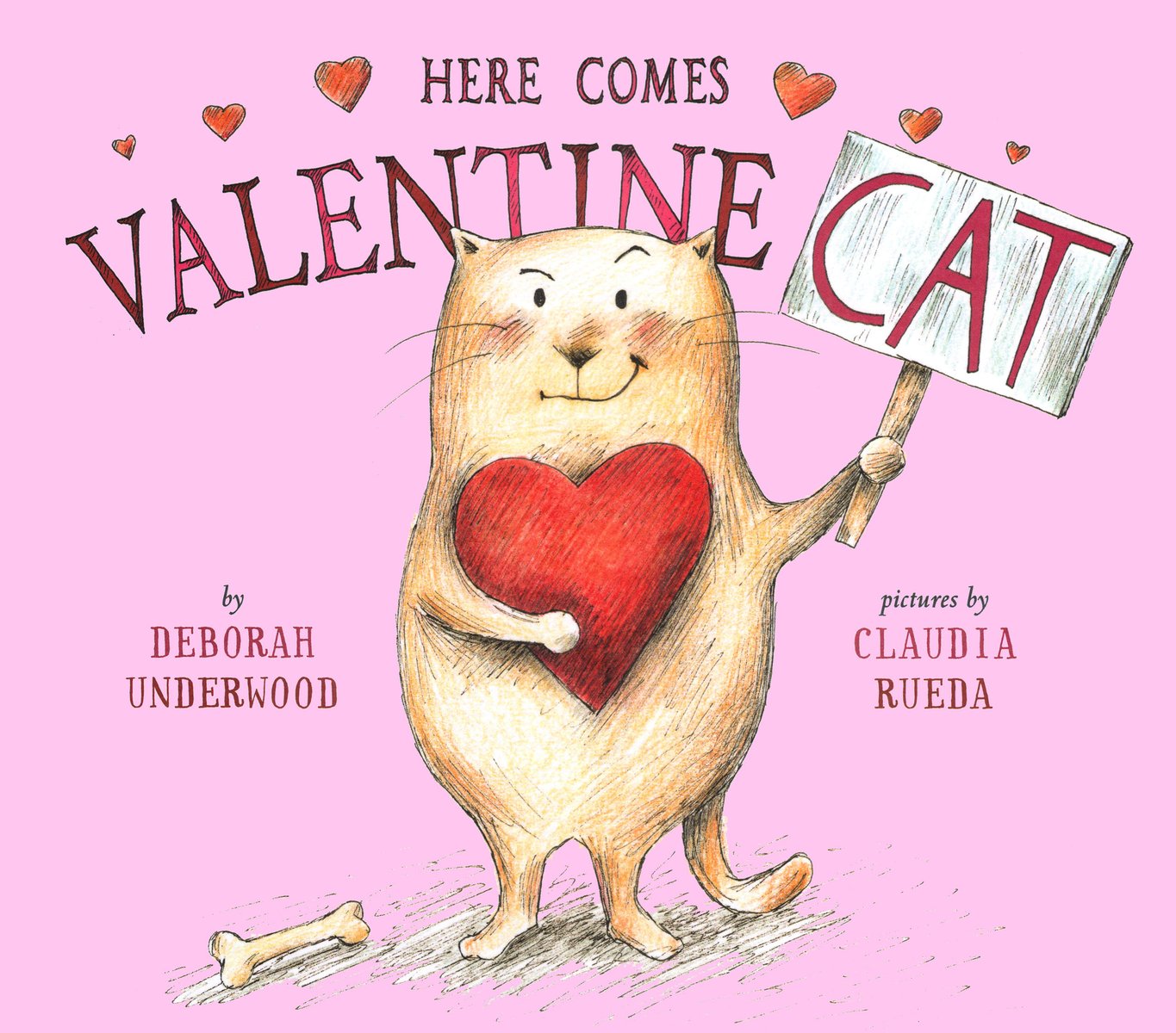 Here Comes Valentine Cat — Deborah Underwood, обложка детской книги на английском