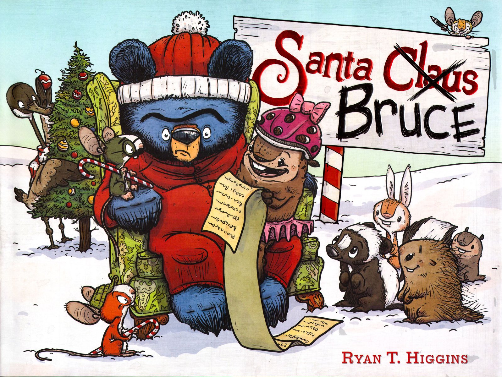 Santa Bruce — Ryan T.Higgins, обложка детской книги на английском